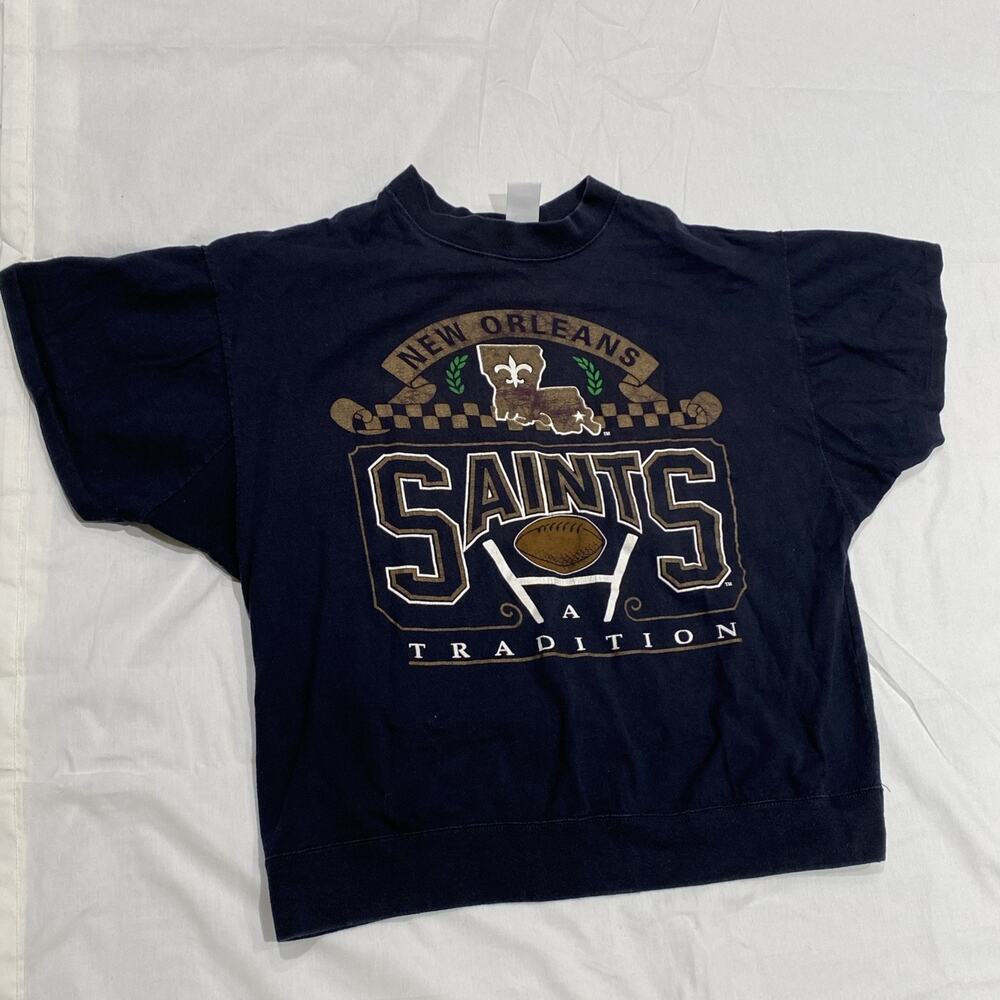 Vintage New Orleans Saints Crewneck Sweatshirt Mens - L- NFL 90s Single Stitch